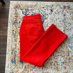 LOFT Red Curvy Boot Pants Corduroy